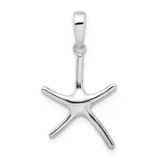 Sterling Silver De-Ani Rhodium-Plated Polished Starfish Pendant