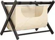 Guest Room Luggage Rack, Folding Suitcase Stand Luggage Rack Luggage Rack, Luggage Racks for Clothes, Solid Wood Storage Racks for Hotel Rooms (Color : Black, Size : 63x45x50cm) (Black 63x45