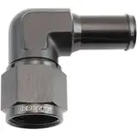 Aeroflow Female -10An 90Deg to 5/8 Barbblack Swivel Nut - AF413-10BLK