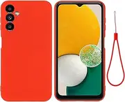 Drop-proof phone case Compatible with Samsung Galaxy A14 4G Phone Case Anti-Scratch Thin Slim Liquid Silicone Soft TPU Rubber Full Camera Protection Bumper Pure Color Simple Cover W Wrist Band Precisi