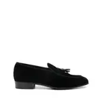 [Gucci] Gucci Double G-tassels Velvet Loafers 8 US BLACK