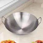Stainless Steel Wok Lightweight Home Home Wok Pan for Meat Simmering Frying