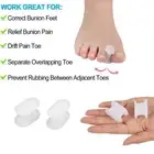 1Pair Gel Toe Separator Foot Care Tool Silicone Big Toe Bunion Straightener