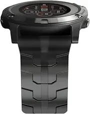 26mm Mecha Steel Bands Compatible for Garmin Fenix 8 51mm/7X/6X/5X Plus Band,Quick Fit Rugged Utra Metal Strap with Folding Clasp for Fenix 3/3 HR/Tactix/Epix Pro2 51mm/Instinct 3-50mm/Instinct 2X Men