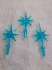 3 pack Small Aqua Snowflake Stars For Ceramic Christmas Tree. Toppers