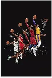 Basketball Legend Player James Poster Canvas Wall Art Paintings Colorful Abstract Gallery Aesthetic Room Wall Decor for Bedroom 40x60cm Unframed (L)