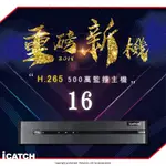 16路500萬H.265高清攝影主機 DVR (監視錄影,可取,台灣製,手機監看遠端監控,ICATCH,HDMI