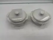 Celebrate It Ceramic 4in White Small Crock Bakeware Set CC01B24041
