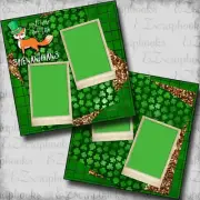 Here for Shenanigans - 2 Premade Scrapbook Pages - EZ Layout 5940