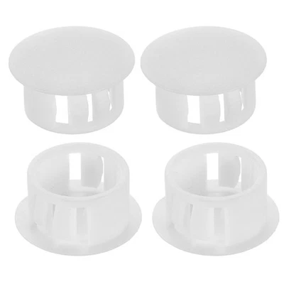 4Pcs Plastic Hole Plugs, 16mm(5/8") Round Flush Type Panel Plugs, White
