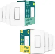 Single Pole Smart Light Switch 4Pack+3 Way Smart Light Switch 4Pack