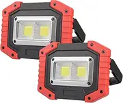 OTYTY Work Light Rechargeable, LED Work Light Portable Flood Lights Magnetic LED Light for Outdoor Camping Hiking Emergency Car Repairing Job Site Lighting 2 Pack (W840 Red)