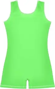 [GAIGEO] Cobalt Green Girls Gymnastics Leotards Toddler Unitards Dance Outfits Shorts Ballerina 2-3t