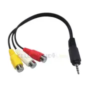 3.5mm to 3 RCA female adapter AV composite cable