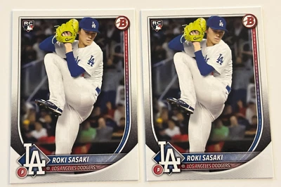 Roki Sasaki 2025 Bowman Paper 1st RC (2) Card Lot