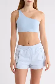 Nike Zenvy Dri-FIT One-Shoulder Light Support Sports Bra in Light Armory Blue at Nordstrom, Size X-Small