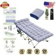 Portable Foldable Camping Cot with Mattress & Pockets – Instantly Relax Anywhere