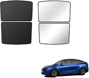 4Pcs Sun roof Window Glass Roof Shade UV Film Blind Sunshade Mesh for Tesla Model Y 2022 Black