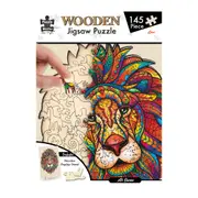 145pc Puzzle Master A3 Shaped Wooden Jigsaw Puzzle w/ Stand Set Kids 8y+ Lion