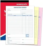 Variation of Order Book for Project Alterations – Ideal for Builders, Plumbers, Carpenters, Electricians & Trades. A4 (210x297mm), 3-Part Carbonless NCR, 50 Sets per Book (70239)