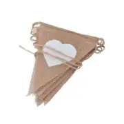 Rustic Love Heart Bunting Flags Pennant for Hanging Ornament