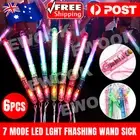 6X Glowsticks Wand Glow in Dark LED Flashing Light Colour Changing Stick Party