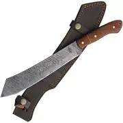BnB 256-layer Damascus 1095 Damascus Fixed Blade Utility Machete Knife Walnut