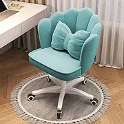Mid Century Petal Velvet Office Chair with Backrest and Soft Cushioned Pad for Comfortable Makeup and Dressing Stool for Women and Girls Bedroom.