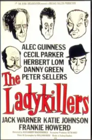Modern FILM POSTER Postcard: The Ladykillers (Alec Guinness, Peter Sellers)