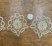 17 Vintage handmade crochet 3” Lace Medallions Trim ~NOS