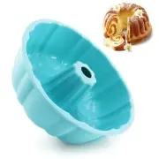 9.5 Inch Silicone Fluted Pans Non-Stick Silicone Bundt Pan with Handle Home B...