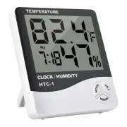 THERMOMETER INDOOR Digital LCD Hygrometer Temperature Humidity Meter Alarm Clock