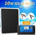 10W Solar Panel Kit Trickle Charger Battery Controller Maintainer Boat RV Car