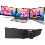 Triple Portable Monitor, 14” 1080P Laptop Screen Extender, Only One USB-C Plug a
