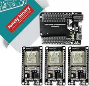 Lonely Binary 3-Pack ESP32 30-Pin Development Boards with 8MB Flash, WiFi & Bluetooth, and Expansion Board - Compatible with Arduino IDE and MicroPython
