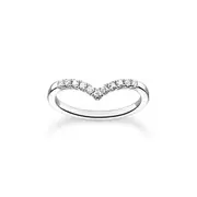Buy Ring V-shape with white stones silver by Thomas Sabo online - THOMAS SABO Australia