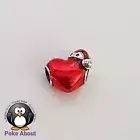 NEW Genuine PANDORA Metallic Red Christmas Santa Hat Heart Charm 792336C01