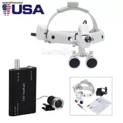 Dental 3.5X Surgical Binocular Loupes Headband Magnifier LED Headlight