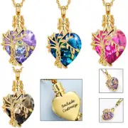 Crystal Heart ashes necklace Tree of Life memorial jewellery cremation jewellery