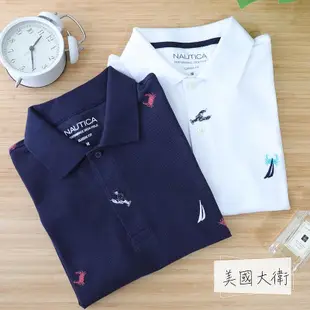 NAUTICA Polo衫 短袖 T恤 上衣 男 網眼 短T 帆船 衣服 t shirtK25208美國大衛~正正