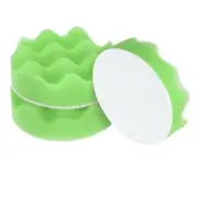 3pcs Buffing Sponge Pads 3" Polishing Wheel Waffle Finishing Grip Pad, Green