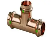 Viega 22228 ProPress Zero Lead Copper Tee with 2" x 1-1/2" x 2" P x P x P