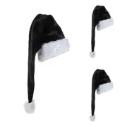 Christmas Black Plush Hat Santa Hats for Winter Xmas Hat Party Accessories
