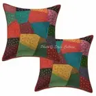 Bohemian Decorative Cushion Covers Embroidered 40 x 40 cm Patchwork Pillowcases