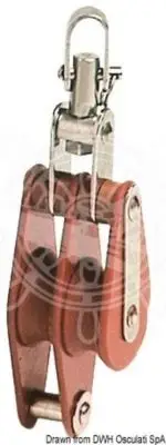 HYE Tufnol block 2 pulleys 12x43mm TWH
