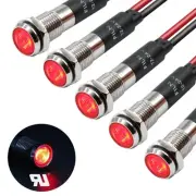 5Pcs 8MM (5/16'') Indicator Light led Indicator 12v 24v Metal Pilot Lamp Ligh...