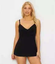 Miraclesuit L19217 Womens Black So Riche Alexa Tankini Top Size 8