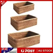 Rattan Storage Basket Weaving Wicker Food Basket Bread Fruits Tray Rectangular/
