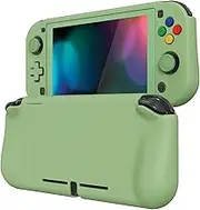 PlayVital ZealProtect Protective Case for Nintendo Switch Lite, Hard Shell Grip Cover for Nintendo Switch Lite w/Screen Protector & Thumb Grip Caps & Button Caps - Matcha Green