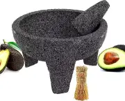Ematik Molcajete 7 Mortar and Pestle Salsera Salsa Guacamole Tejolote Lavastone